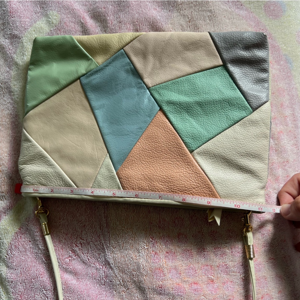 Vintage Pastel Patchwork Leather Shoulder Bag - Picture 8 of 10